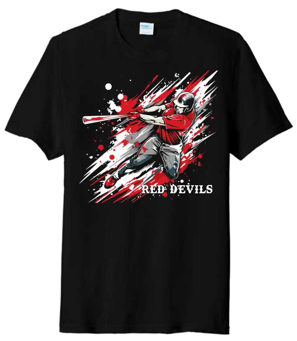 Baseball Slugger- Red CUSTOM TEXT Tri-Blend Tee