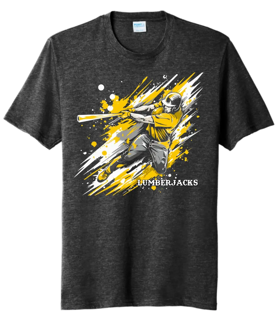 Baseball Slugger- Gold CUSTOM TEXT Tri-Blend Tee