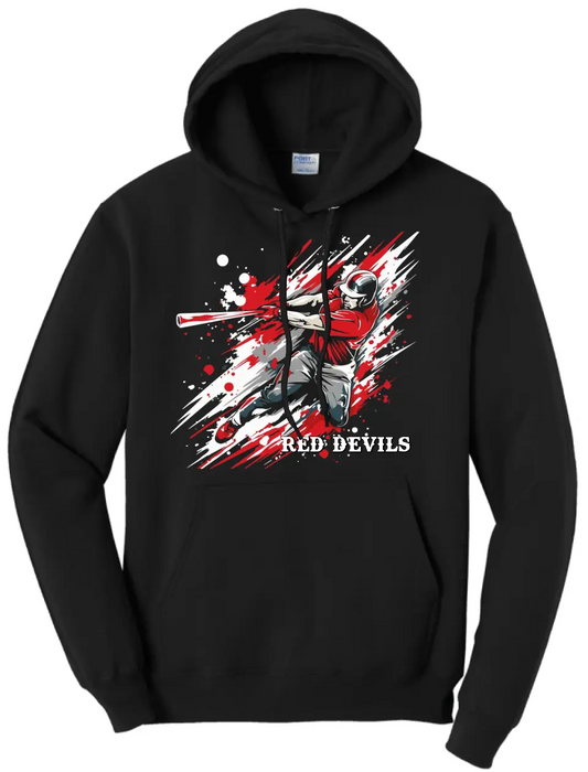 Baseball Slugger- Red CUSTOM TEXT Core Fleece Crewneck Sweatshirt