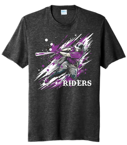 Baseball Slugger- Purple CUSTOM TEXT Tri-Blend Tee