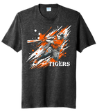 Baseball Slugger- Orange CUSTOM TEXT Tri-Blend Tee