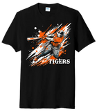 Baseball Slugger- Orange CUSTOM TEXT Tri-Blend Tee