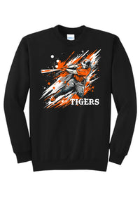 Baseball Slugger- Orange CUSTOM TEXT Core Fleece Crewneck Sweatshirt