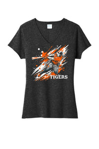 Baseball Slugger- Orange CUSTOM TEXT Tri-Blend Tee