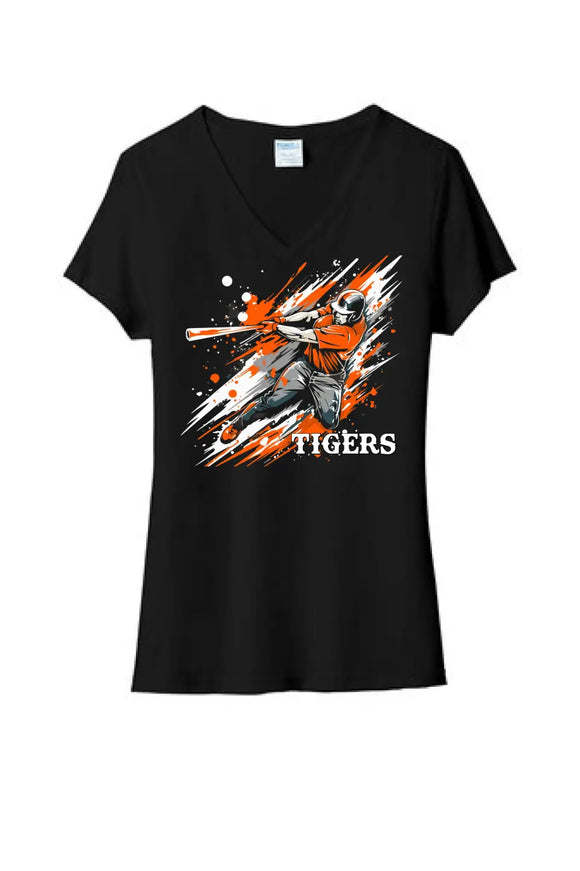 Baseball Slugger- Orange CUSTOM TEXT Tri-Blend Tee