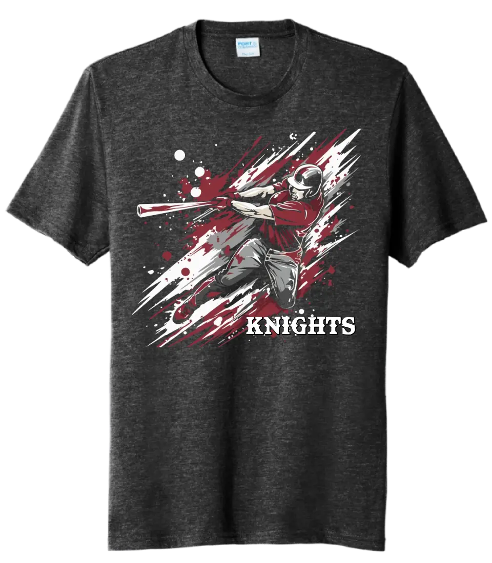 Baseball Slugger- Maroon CUSTOM TEXT Tri-Blend Tee