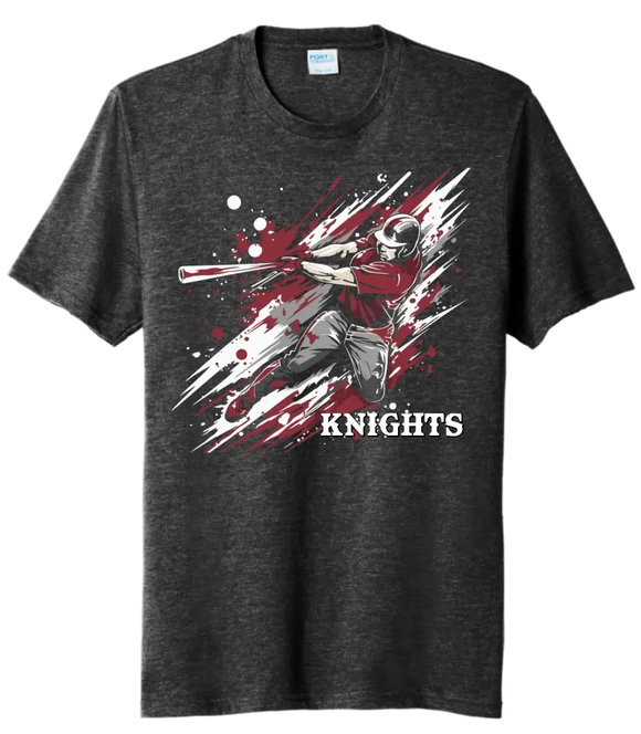 Baseball Slugger- Maroon CUSTOM TEXT Tri-Blend Tee