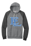 East Liverpool EL Filled Jerzees Snow Heather French Terry Raglan Hoodie