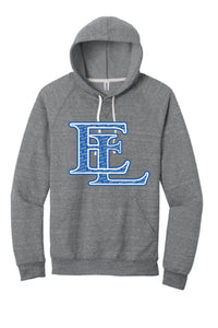 East Liverpool EL Filled Jerzees Snow Heather French Terry Raglan Hoodie