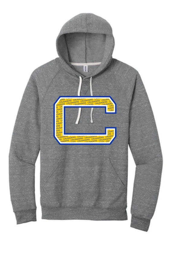 Steubenville Catholic Central C Filled Jerzees Snow Heather French Terry Raglan Hoodie