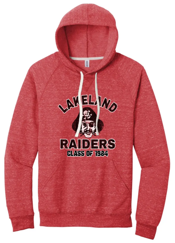 Lakeland Raiders Custom Graduation Jerzees Snow Heather French Terry Raglan Hoodie