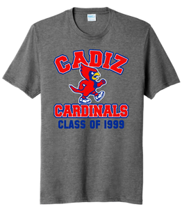 Cadiz Cardinals Walking Distressed Custom Graduation Year Tri-Blend Tee