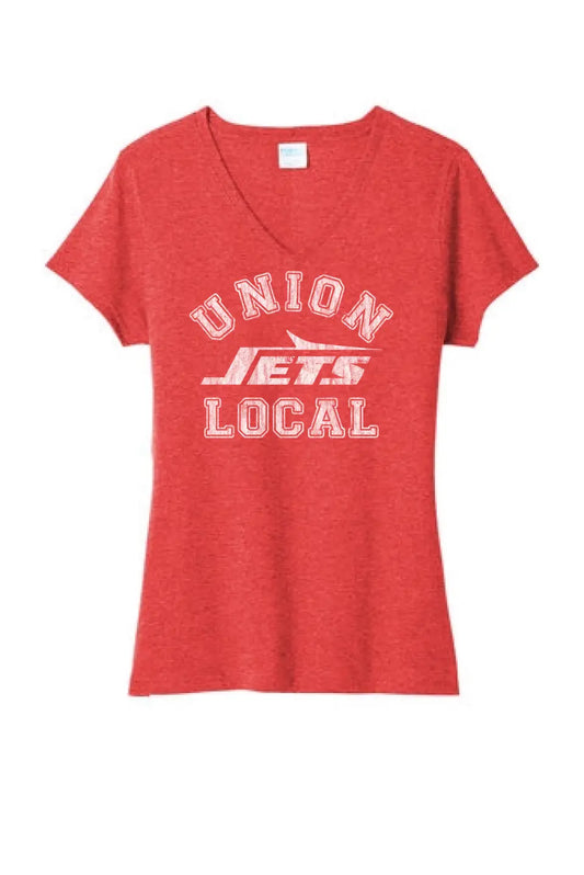 Union Local 2023 02 Distressed Ladies Tri-Blend V-Neck Tee