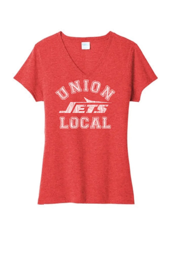 Union Local 2023 02 Distressed Ladies Tri-Blend V-Neck Tee