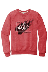 Beaver Local 2023-17 Distressed Jerzees Snow Heather French Terry Raglan Crew