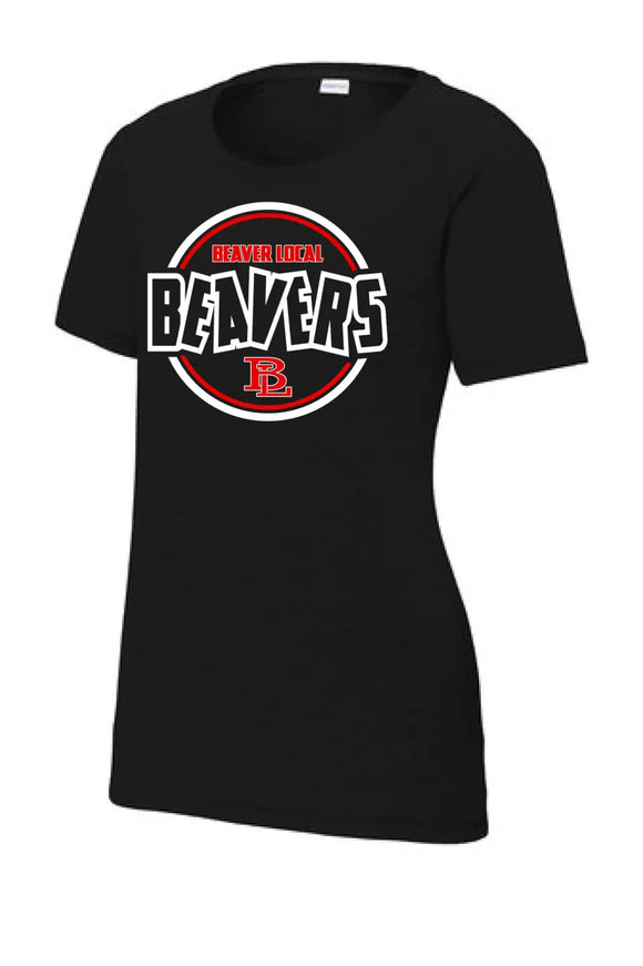 Beaver Local 2023-12 Ladies PosiCharge Tri-Blend Wicking Scoop Neck Raglan Tee