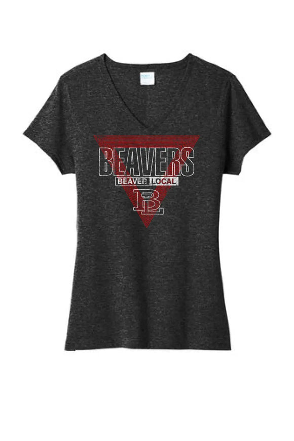 Beaver Local 2023-08 Ladies Tri-Blend V-Neck Tee