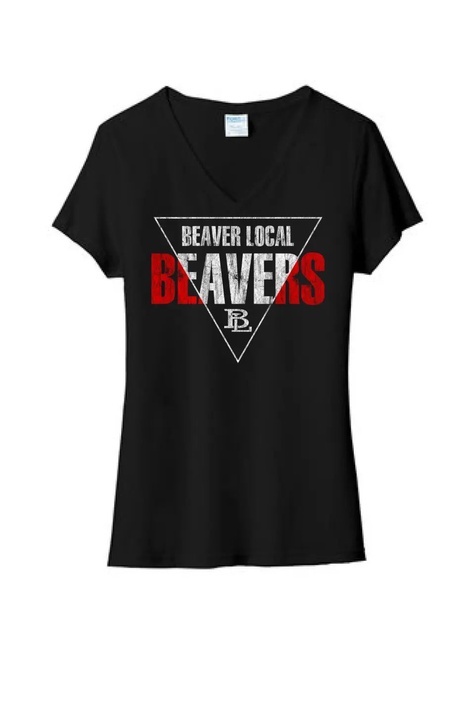 Beaver Local 2023-07 Distressed Ladies Tri-Blend V-Neck Tee