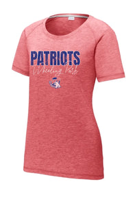 Wheeling Park 2023- 07 Distressed Ladies PosiCharge Tri-Blend Wicking Scoop Neck Raglan Tee