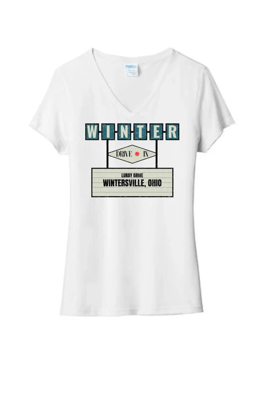 Winter Drive-In Ladies Tri-Blend V-Neck Tee