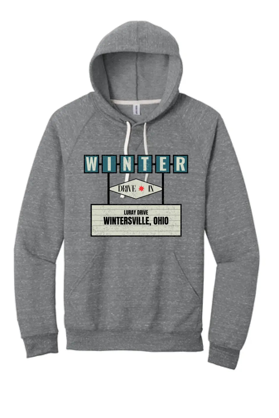 Winter Drive-In Snow Heather French Terry Raglan Hoodie