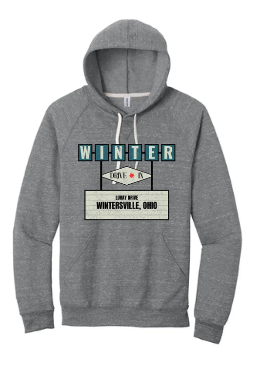 Winter Drive-In Snow Heather French Terry Raglan Hoodie
