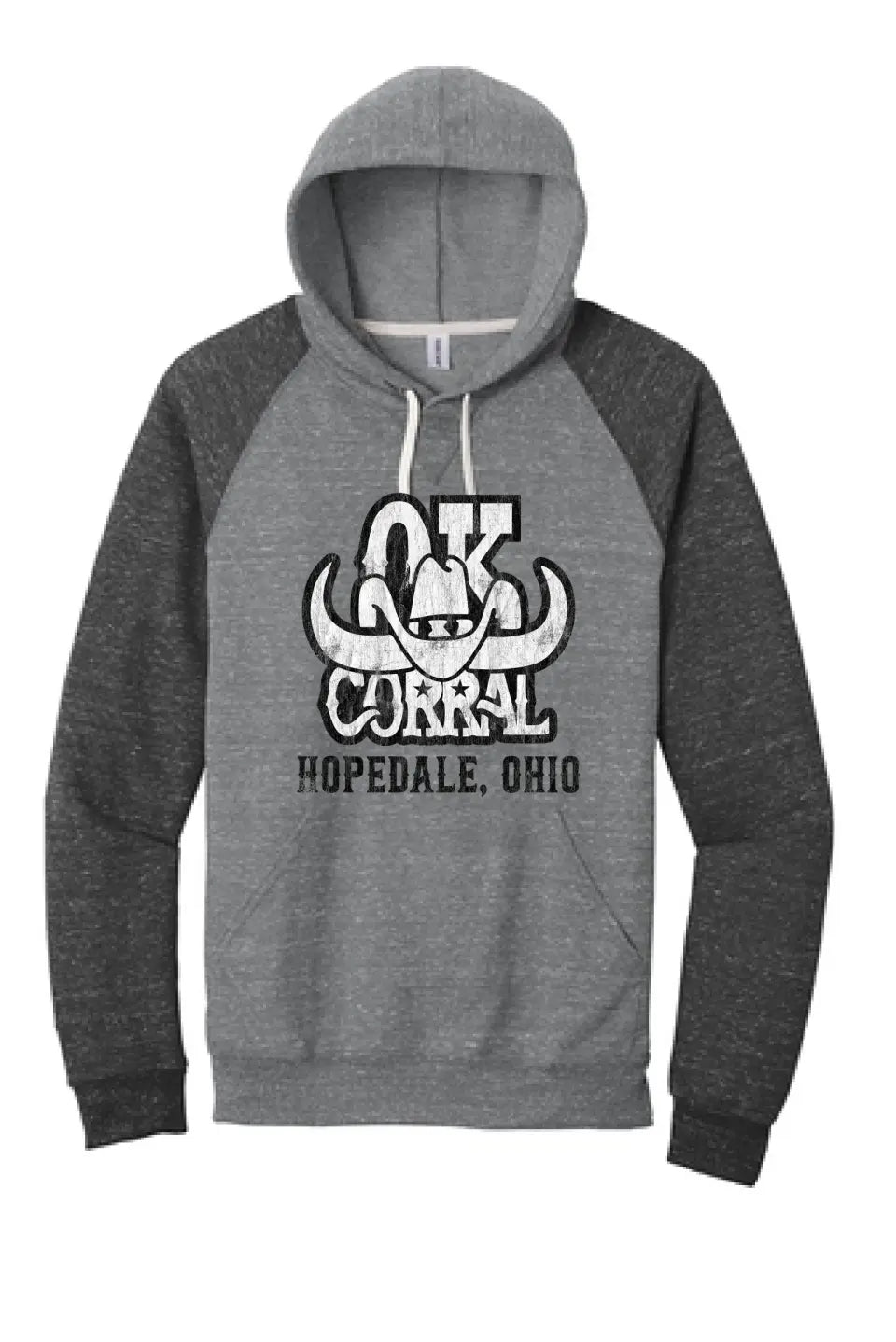 Restaurants- OK Corral Snow Heather French Terry Raglan Hoodie