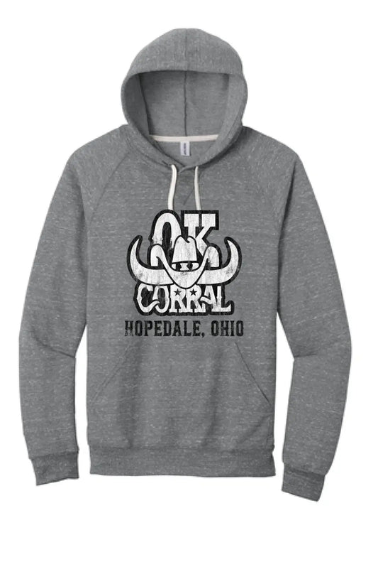 Restaurants- OK Corral Snow Heather French Terry Raglan Hoodie