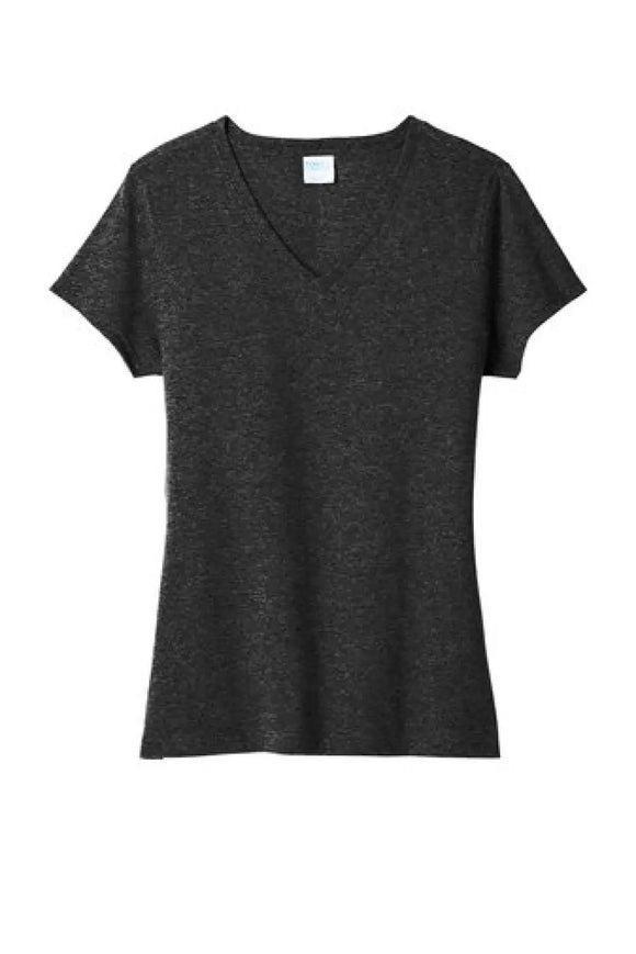 Restaurants- Lou's Famous Fish Dark Ladies Tri-Blend V-Neck Tee