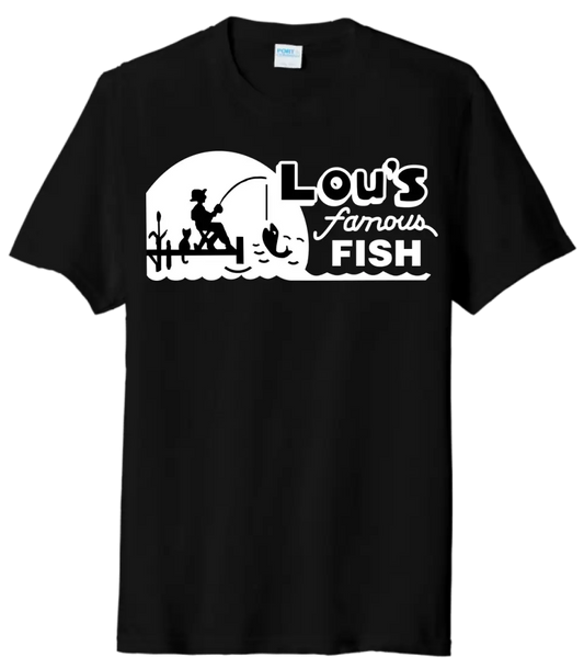 Restaurants- Lou's Famous Fish Dark Tri-Blend Tee