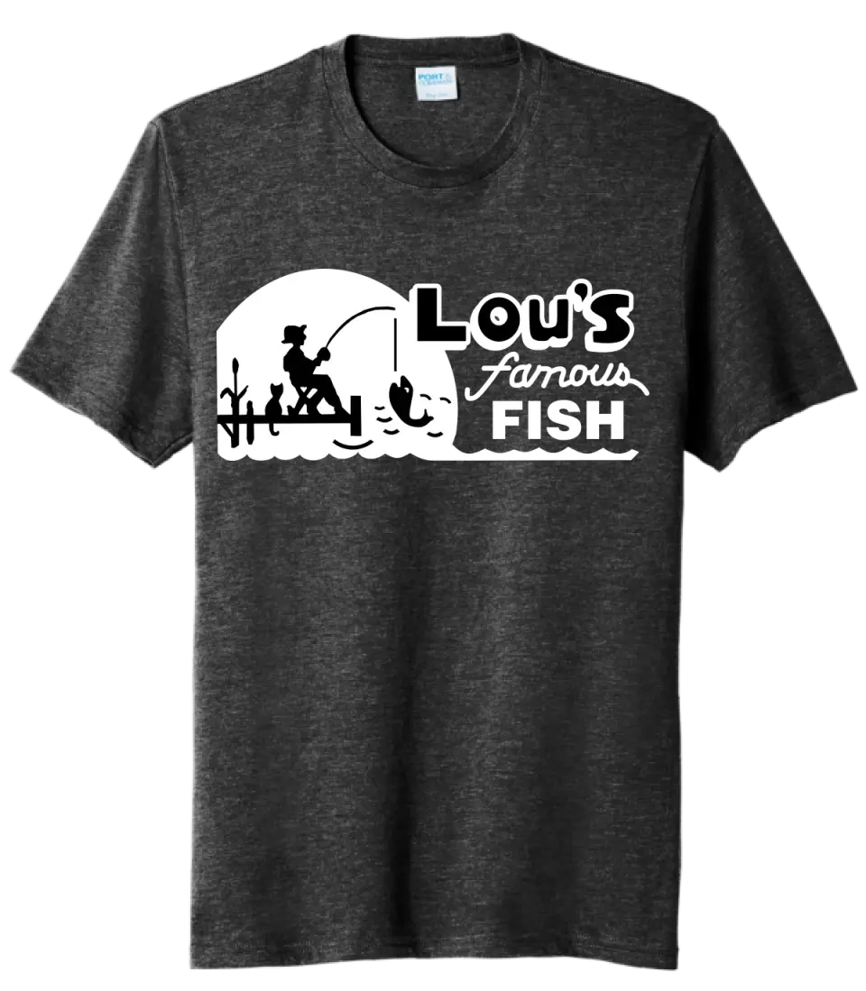 Restaurants- Lou's Famous Fish Dark Tri-Blend Tee
