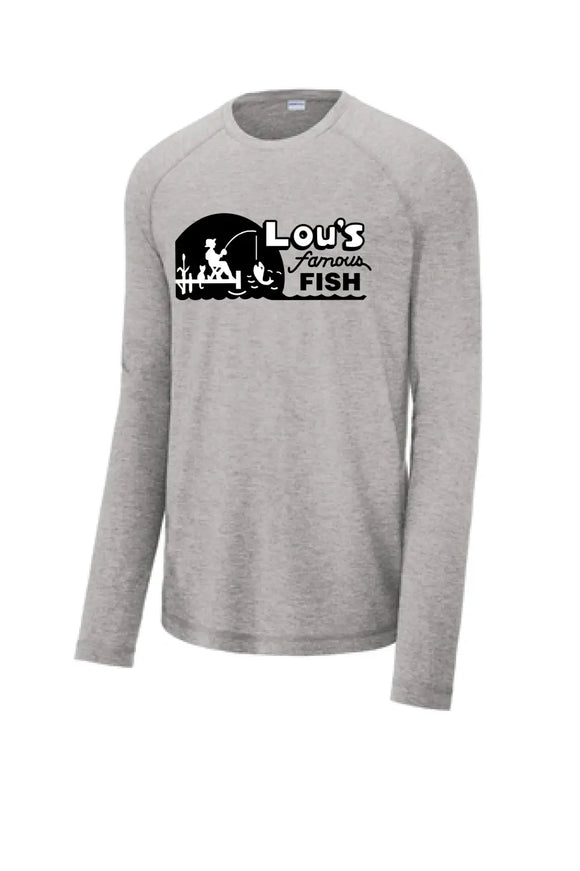 Restaurants- Lou's Famous Fish Long Sleeve Tri-Blend Wicking Raglan Tee