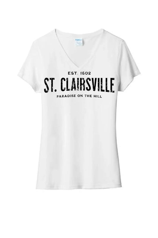 I'm From St. Clairsville Ladies Tri-Blend V-Neck Tee