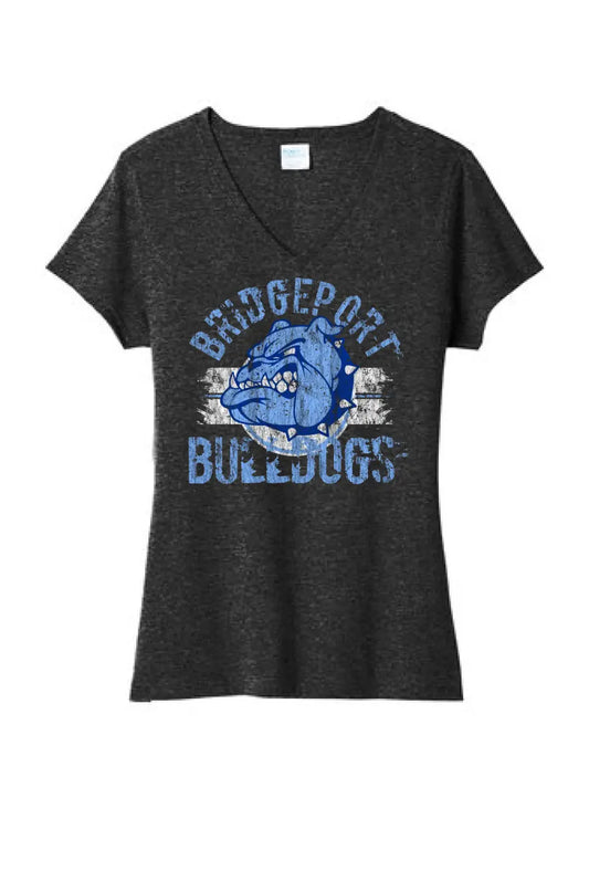 Bridgeport 2023- 03 Distressed Ladies Tri-Blend V-Neck Tee