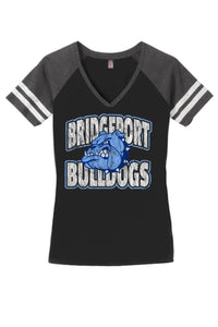 Bridgeport 2023- 02 Distressed Women's Game V-Neck Tee