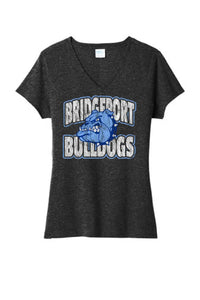 Bridgeport 2023- 02 Distressed Ladies Tri-Blend V-Neck Tee