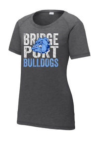 Bridgeport 2023- 01 Distressed Ladies PosiCharge Tri-Blend Wicking Scoop Neck Raglan Tee