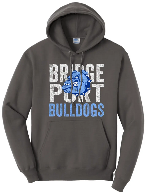 Bridgeport 2023- 01 Distressed Core Fleece Pullover Hooded Sweatshirt