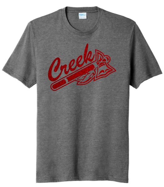 Indian Creek Red Glitter Tomahawk Tri-Blend Tee