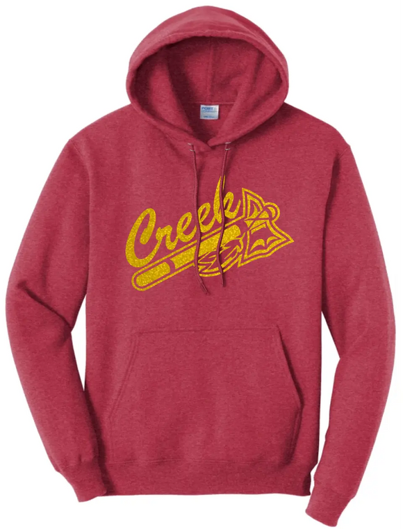 Indian Creek Glitter Gold Tomahawks Core Fleece Pullover Hooded Sweatshirt
