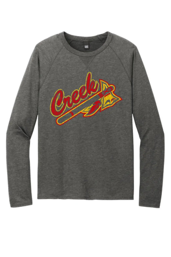 Indian Creek Tomahawk on Grey Featherweight French Terry Long Sleeve Crewneck