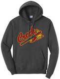 Indian Creek Tomahawk on Grey Core Fleece Pullover Hooded Sweatshirt