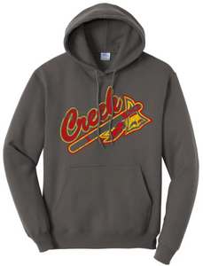 Indian Creek Tomahawk on Grey Core Fleece Pullover Hooded Sweatshirt