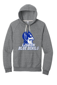 Lisbon Blue Devils Vast Distressed Jerzees Snow Heather French Terry Raglan Hoodie