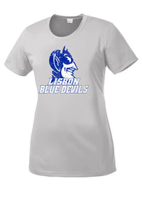 Lisbon Blue Devils Vast Distressed Ladies PosiCharge Competitor Tee