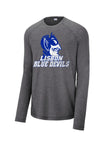 Lisbon Blue Devils Vast Distressed Long Sleeve Tri-Blend Wicking Raglan Tee