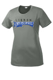 Lisbon Blue Devils Tail Distressed Ladies PosiCharge Competitor Tee