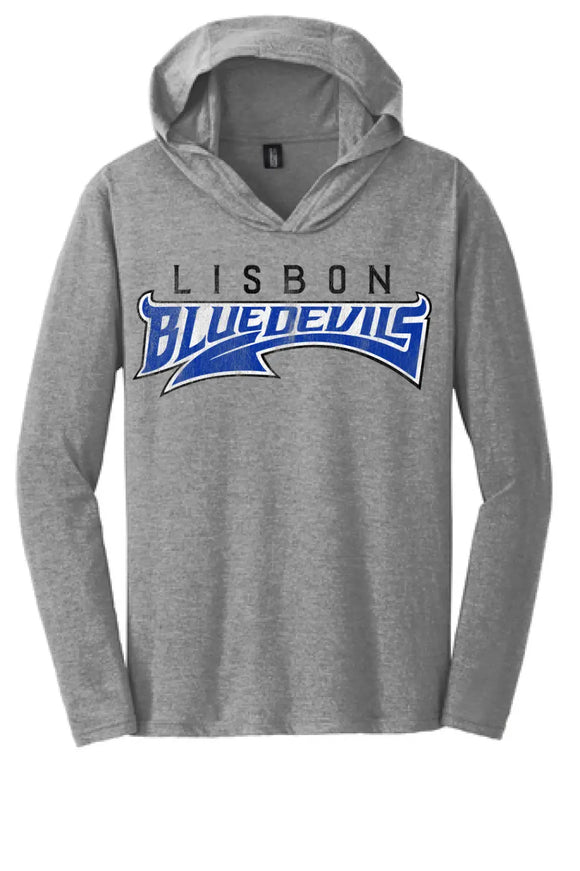 Lisbon Blue Devils Tail Distressed Perfect Tri Long Sleeve Hoodie