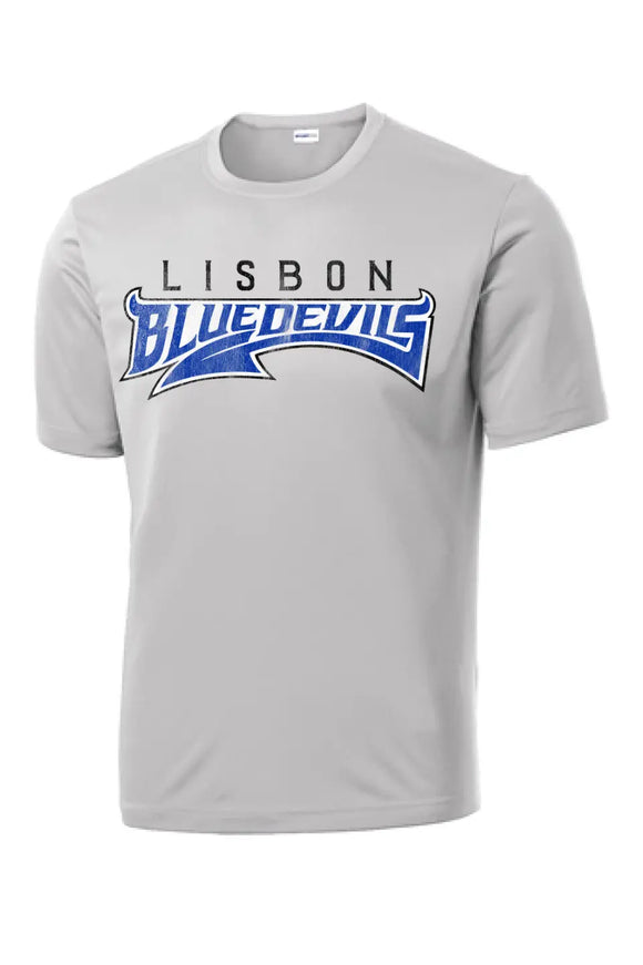 Lisbon Blue Devils Tail Distressed PosiCharge Competitor Tee