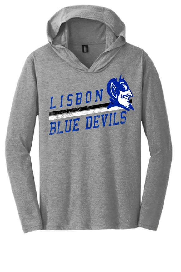 Lisbon Blue Devils Rising Distressed Perfect Tri Long Sleeve Hoodie